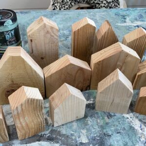 Wood Block Houses From Scraps
