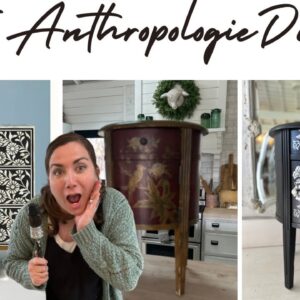 Anthropologie Dupe - $15 Thrift store makeover - High End Home Decor - How to paint black furniture