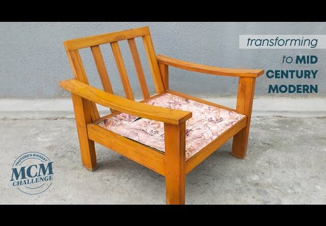 Transforming scandinavian armchair to Mid Century Modern style.